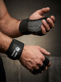 Premium Open-Design Gym Training Gloves – Silicone Non-Slip Palm & Adjustable Wrist Wrap Support