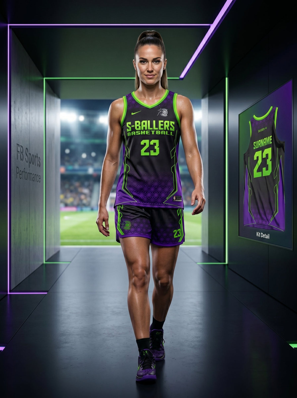 Custom Blitz Aura Female Basketball Kit