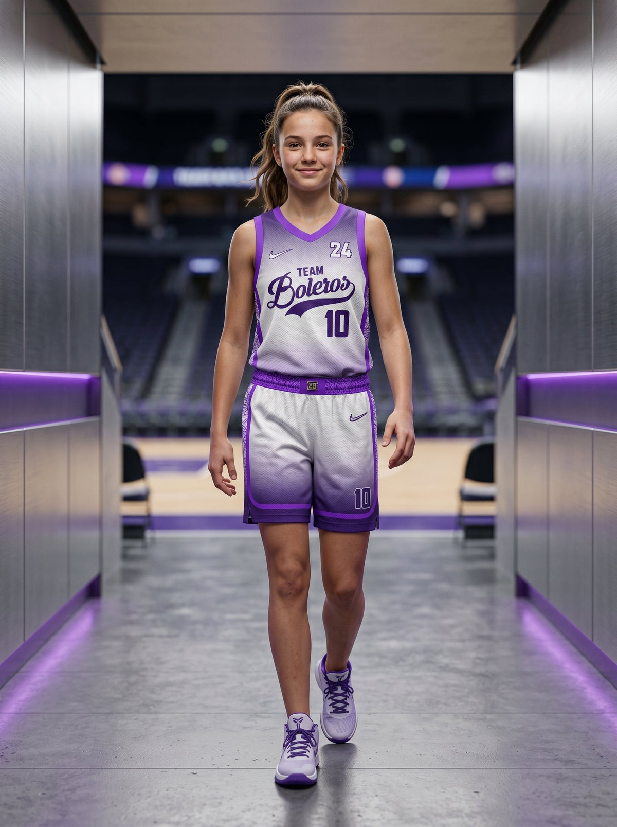 Custom Matrix Fade Girls’ Basketball Uniform Set