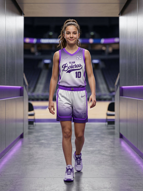 Custom Matrix Fade Girls’ Basketball Uniform Set