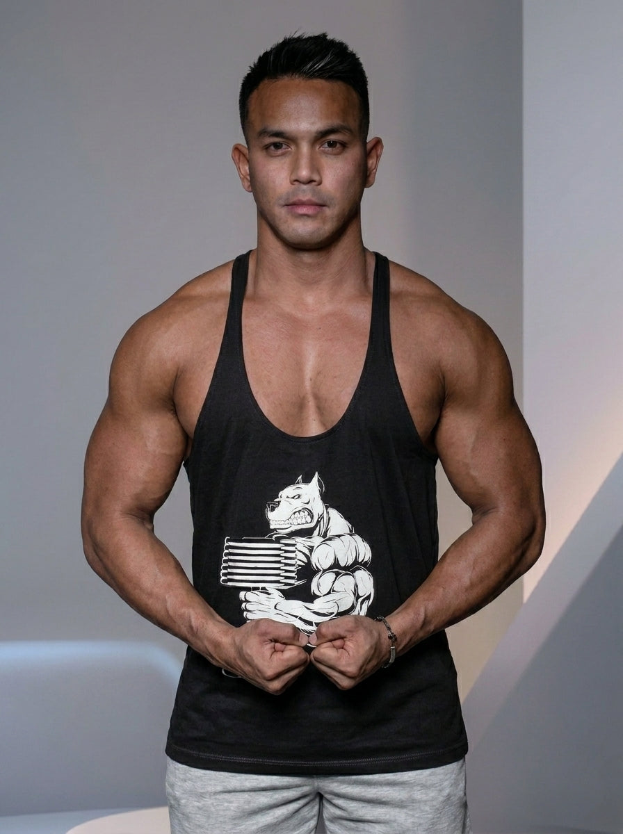 Custom Heavyweight Gym Stringer Tank – Personalized Bodybuilding Activewear