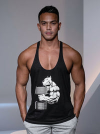 Custom Heavyweight Gym Stringer Tank – Personalized Bodybuilding Activewear