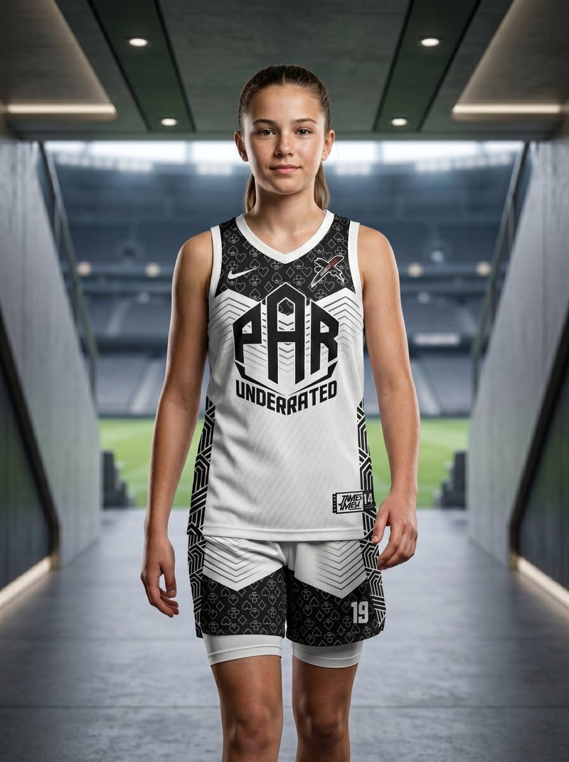 Custom Zenith Gradient Girls’ Basketball Jersey & Shorts